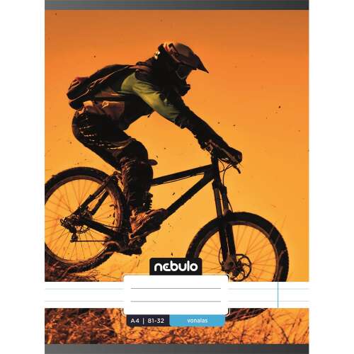 Nebulo A4 lined notebook with a mountain biker design