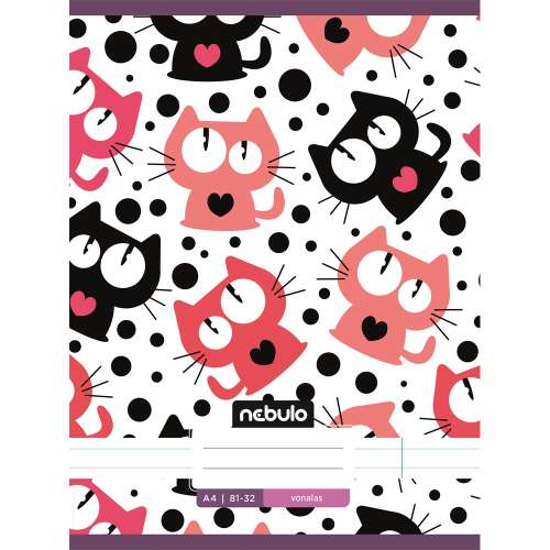 Nebulo A4 lined notebook with cute cats design