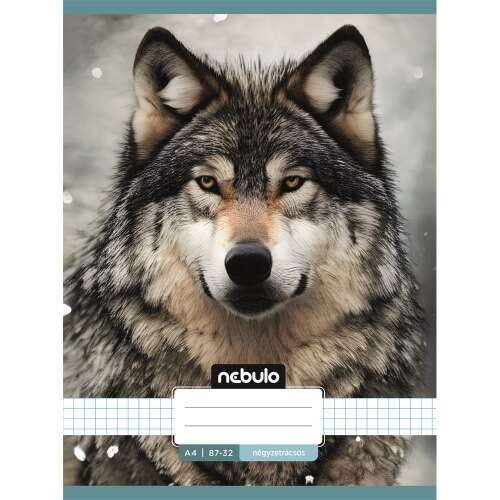 Nebulo A4-es négyzetrácsos füzet farkas mintával