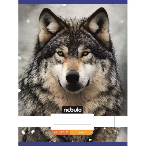 Nebulo A4 plain notebook with wolf design