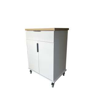 Carucior de bucatarie alb cu sertar si rafturi, UnicSpot - Depozitare și organizare