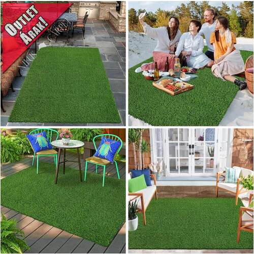 California 4cm műfű, zöld, 200x300cm, kültéri használatra, különböző felhasználási példák kollázsa