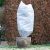 White winter plant protection cover with drawstring, 75x150x118cm, protecting plant from frost
