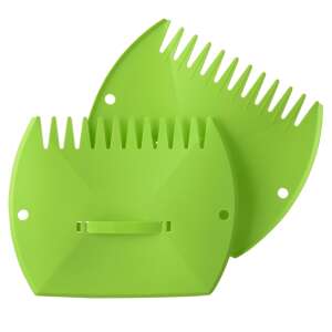 Set mit 4 grünen Laubbesen mit Griffen, perfekt zum Sammeln von Blättern im Garten - Garten