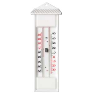 White wall-mounted minimum-maximum thermometer, Celsius scale, 23x8x3cm - Room Thermometer