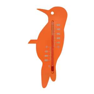 Orange plastic woodpecker shaped outdoor thermometer - Room Thermometer