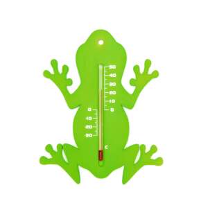 Green frog shaped outdoor thermometer, Celsius scale, 15x11x0.3cm - Room Thermometer
