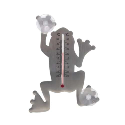 Froschförmiges Metallthermometer für Fenster, 6er Pack