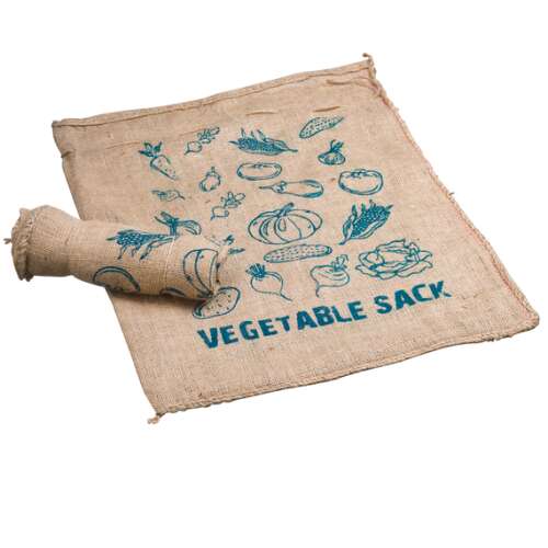 Set od 2 jute vreće za pohranu povrća, 49,5x45,7cm, 22 litre, s printom povrća