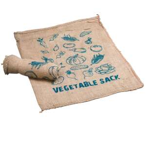 2er Set Jute-Gemüsesäcke, 49,5x45,7cm, 22 Liter, mit Gemüse-Druck - Überwinterungsmatten