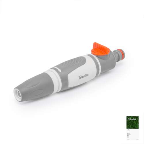 Bradas verstellbare Sprühdüse mit Hahn, grau und orange, zum Gießen von Pflanzen