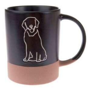 Fekete kerámia bögre fehér kutya sziluetttel, 420ml - Dakls