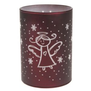 Dakls Piros Angyalos LED Gyertyatartó, Karácsonyi Dekoráció - Dakls