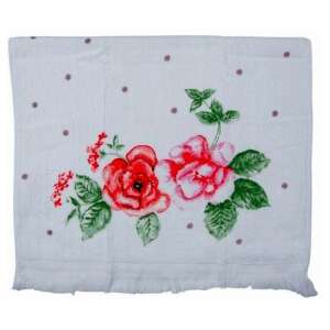 Clayre-Eef konyhai kéztörlő rózsaszín és piros rózsákkal, 40x66cm - Clayre & Eef