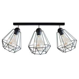 Glimex Diamond Mennyezeti Lámpa - 3x E27 - Fekete