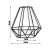 Glimex Diamond fekete ketrec lámpabúra mennyezeti lámpahoz, gyémánt alakú, 20 cm magas