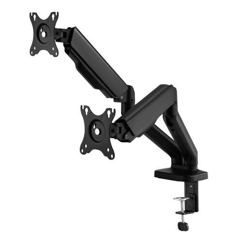Levano System M2 Pro LV0664 dupla monitortartó, fekete, két monitorhoz - Monitortartó kar és konzol