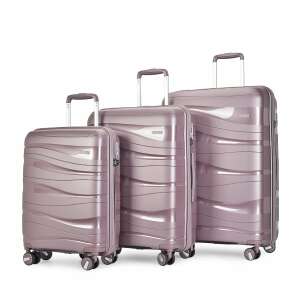 Set de valize Bontour Flow 3 piese în culoarea lavandă, care include o valiză de cabină, o valiză medie și o valiză mare - Valize și genți