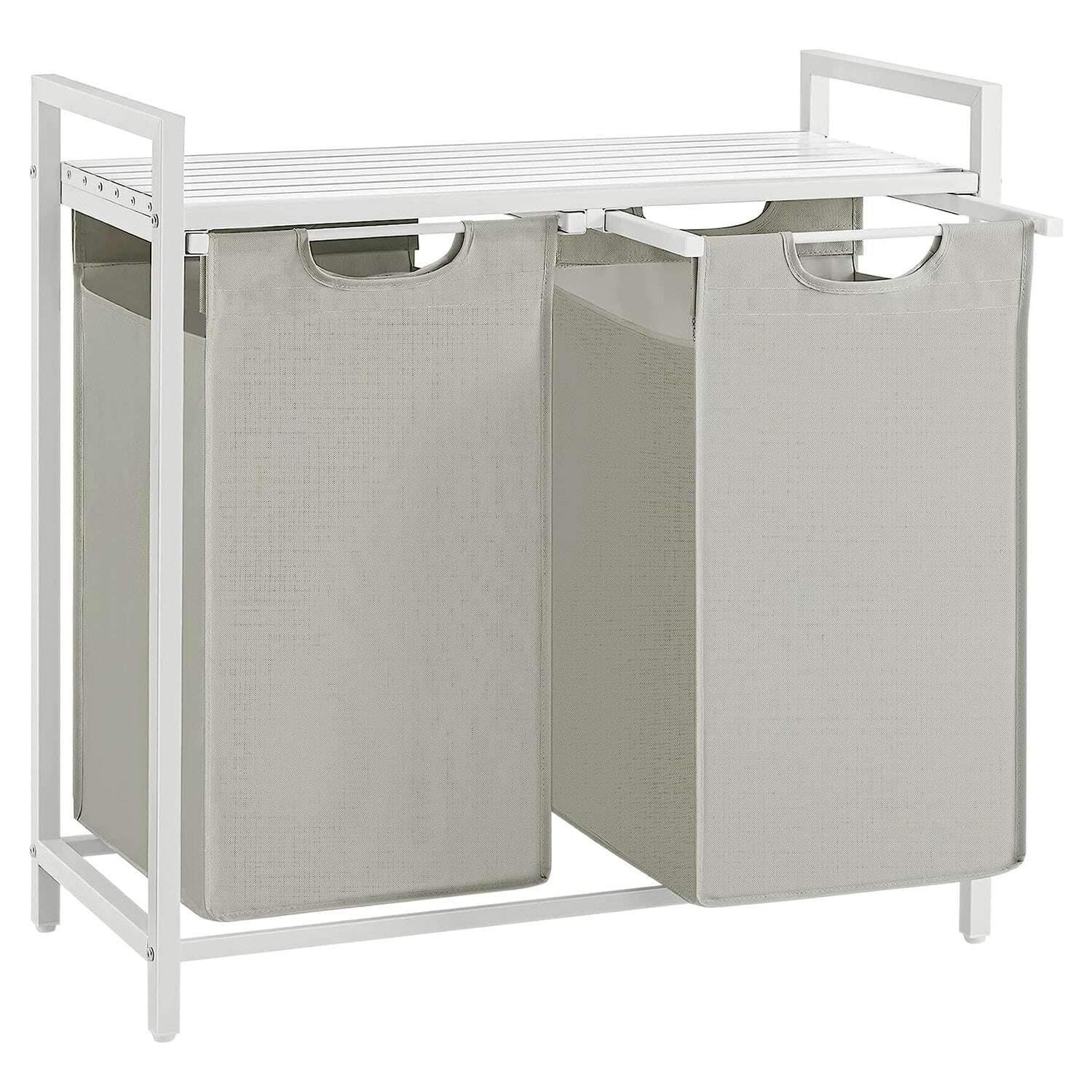 Praktikus Két Rekeszes Szennyestartó - 92L - Fehér/Szürke