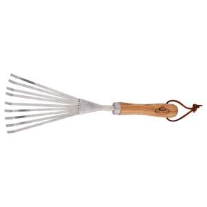 Kézi gereblye fa nyéllel, 37 cm, kertészkedéshez - Gereblye