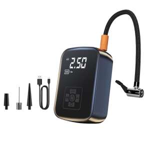 Pompa electrică neagră cu afișaj digital și 4 duze pentru mașină, motocicletă, bicicletă, minge și jucării gonflabile - Jucării gonflabile și jucării de plajă