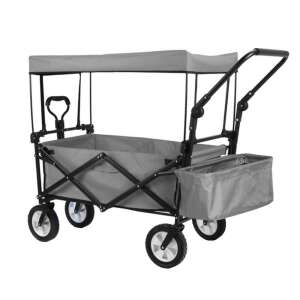 Timeless Tools Cărucior pliabil cu baldachin, gri, trage și împinge, capacitate de 100 kg - Construcții și renovări