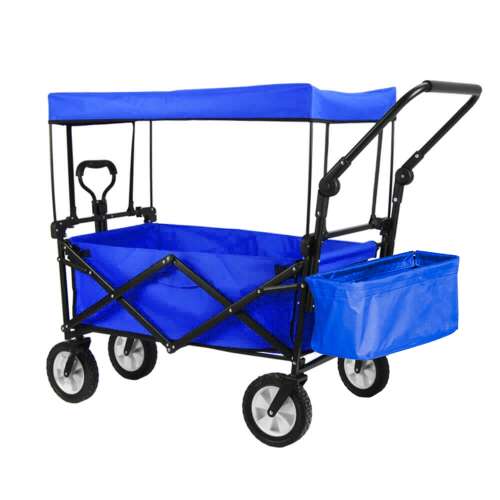 Timeless Tools Foldable Cart with Roof, Pull-Push, Dark Blue 102477206