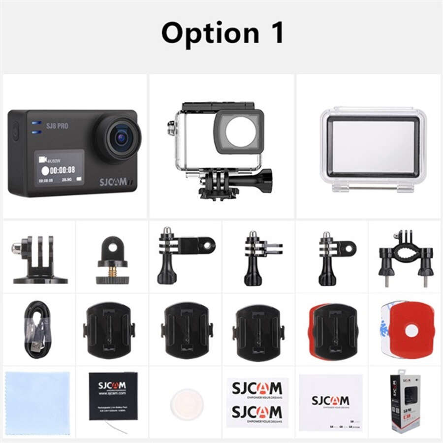 Sjcam action camera sj8 air, rose golden, wifi, 4k, 12mp, 2,33 lc...