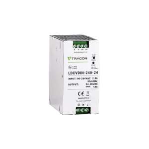 Tracon LDCVDIN-240-24 LED tápegység, 240W, 24V, 10A, DIN sínre szerelhető - Tracon