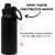 Black MagSafe compatible water bottle with features highlighted