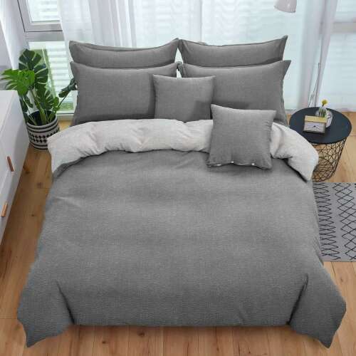 Krepp Ágyneműgarnitúra - Sötét Szürke - 7 részes