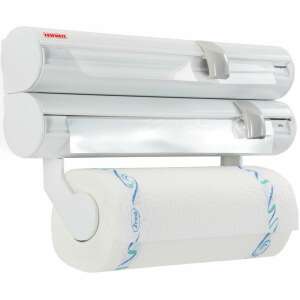 Suport Leifheit ComfortLine pentru hârtie de bucătărie, alb, cu tăietor încorporat pentru folie alimentară și folie de aluminiu - Leifheit Suporturi pentru hârtie de bucătărie