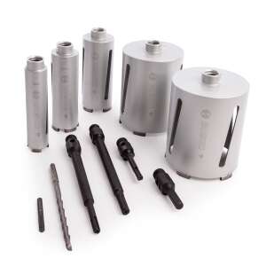 Bosch 2608587007 Diamant-Bohrkrone-Set, 5 Stück, zum Bohren von runden Löchern und Aussparungen in Stein - Kreisschneider & Lochsägen
