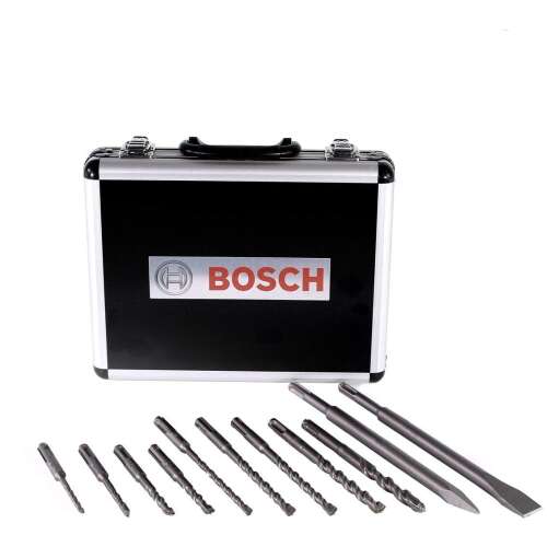 Bosch SDS-Plus Hammer Drill and Chisel Set (11 pieces) in a carrying case