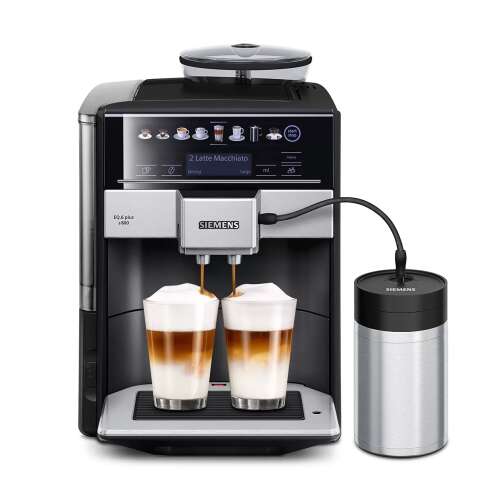 Siemens EQ.6 plus s800 automata kávéfőző, két csésze latte macchiato készítése