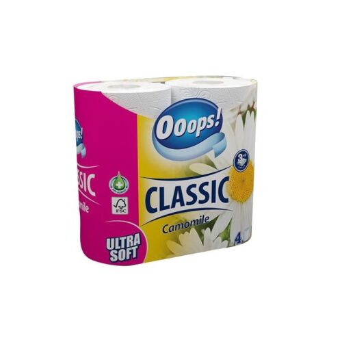 Oooops! Classic Camomile 3 rétegű Toalettpapír, 4 Tekercses Kiszerelés