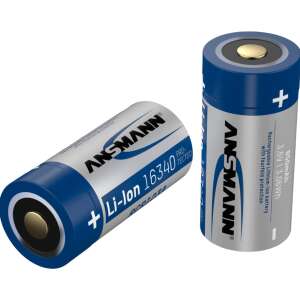 Két Ansmann 16340 Li-Ion újratölthető elem, 850 mAh, 3.6V - Ansmann