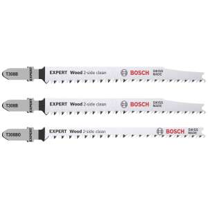 Lamele de ferăstrău cu pendul Bosch Expert Wood 2-side clean, T308B, T308BO, pachet de 3 - Bosch Accesorii pentru fierăstrău electric