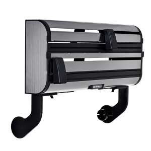 Leifheit Parat F2 Wandrollenhalter, schwarz und Aluminium, für die Küche - Küchenrollenhalter