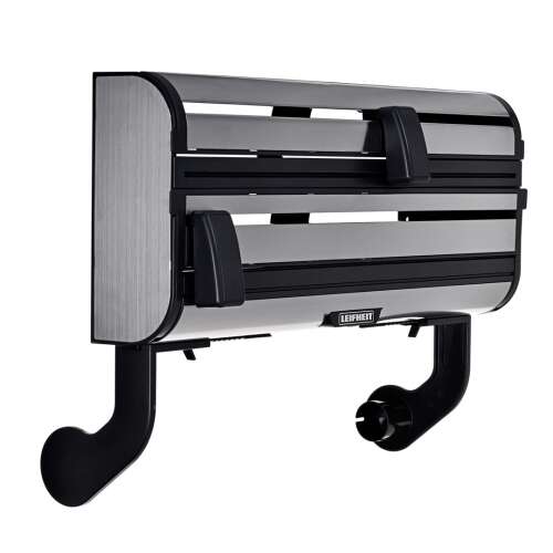 Leifheit Parat F2 Wandrollenhalter, schwarz und Aluminium, für die Küche