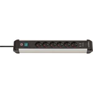 Brennenstuhl Steckdosenleiste Premium-ALU-Line 6fach 3m USB (1391030610) 99518474 - Verteiler