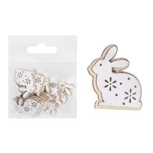 12 опаковки бели дървени изрезки на зайчета, идеални за великденски занаяти и декорации - Великденска украса