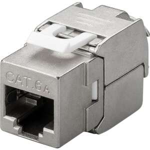 Goobay 90864 RJ45 CAT6 Keystone modul, ezüst, hálózati kábelezéshez - Goobay