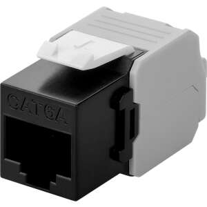 Goobay 90692 RJ45 CAT6a Keystone Module - Black, network connector for high-speed internet connections - Computers and Accessory