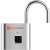 TrendGeek Fingerprint Padlock TG-131, silver padlock with fingerprint sensor, front view