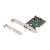Placă de extensie PCIe Digitus DS-30225 cu porturi USB tip A și USB tip C, arătând suportul