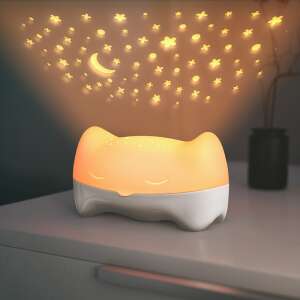 Benbat Hooty Sowa Lampka Nocna Projektor projektująca gwiazdy na sufit, biała, projektor gwiazd dla dziecka - Nonbrand Lampa dekoracyjna