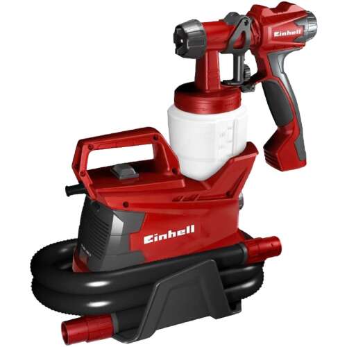 Einhell TC-SY 700 S elektromos festékszóró rendszer, piros és fekete színben, tömlővel és fogantyúval