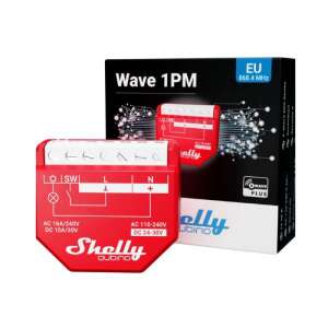 Shelly Wave 1PM Mini Z-Wave okosrelé modul, piros, csomagolással - Shelly