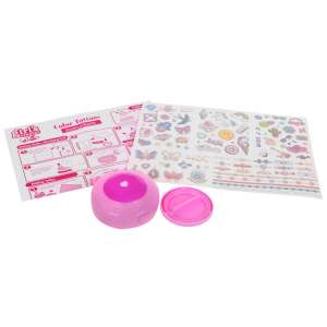 Set de tatuaje color Girl's Creator cu aplicator roz, oglindă și foi cu tatuaje temporare - Tatuaje temporare